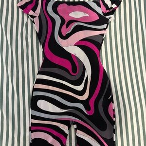 Emilio Pucci Pink and Black Swirl Jumpsuit